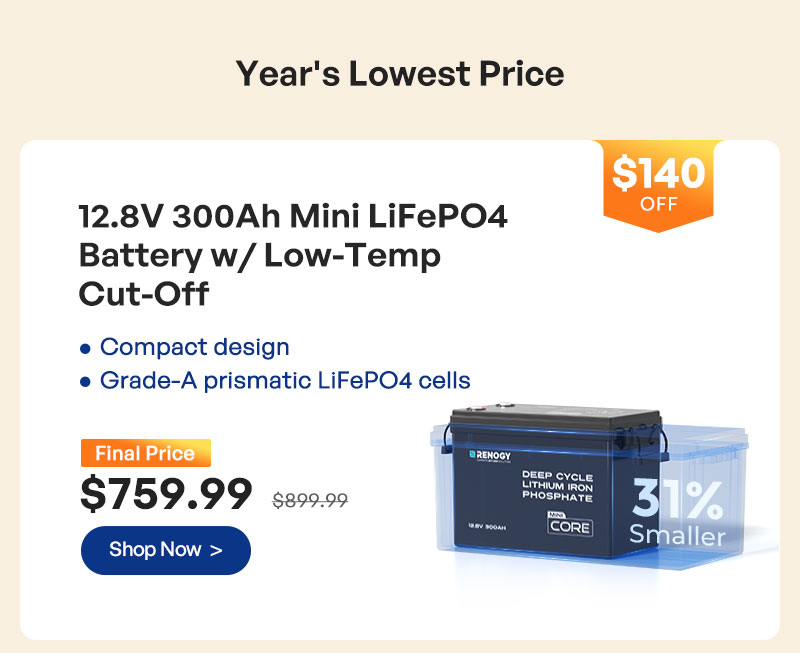12.8V 300Ah Mini LiFePO4 Battery w/ Low-Temp Cut-Off | Final Price 759.99! | $140 OFF
