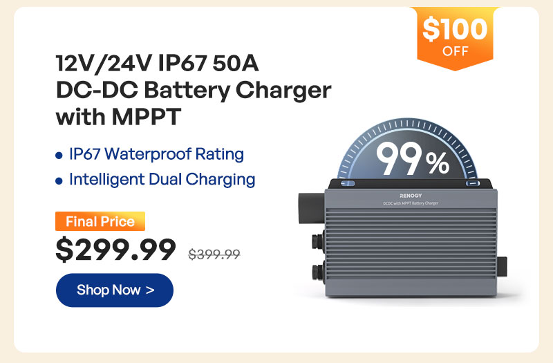 12V/24V IP67 50A DC-DC Battery Charger with MPPT | Final Price 299.99! | $100 OFF