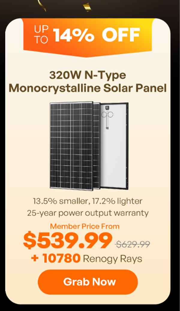 320W N-Type Monocrystalline Solar Panel