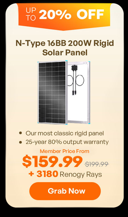 N-Type 16BB 200W Rigid Solar Panel