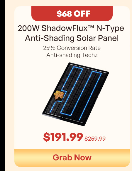 ShadowFlux™ N-Type Anti-Shading 200W Solar Panel