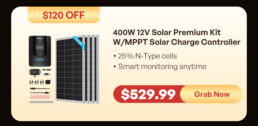 400W 12V Solar Premium Kit W/MPPT Solar Charge Controller
