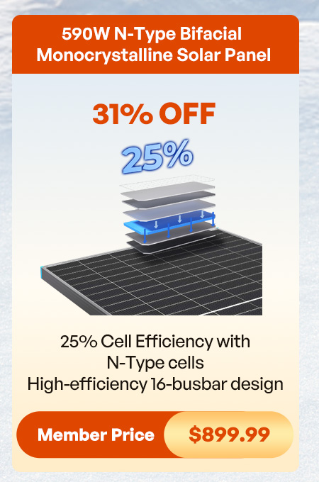 590W N-Type Bifacial Monocrystalline Solar Panel