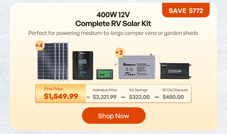 400W 12V Complete RV Solar Kit