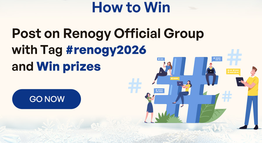 Post on Renogy Official Group with Tag #renogy2026 and Win prizes