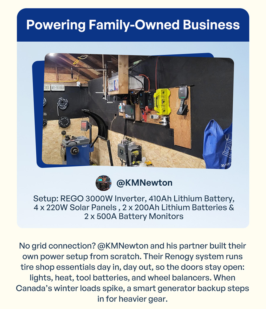 Powering Family-Owned Business | Setup: REGO 3000W Inverter, 410Ah Lithium Battery, 4 x220W Solar Panels , 2 x 200Ah Lithium Batteries & 2 x 500A Battery Monitors
