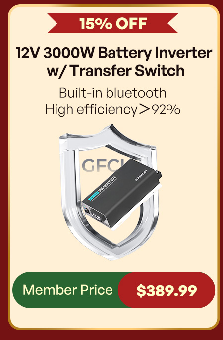 12V 3000W Battery Inverter w/ Transfer Switch | Member Price $389.99