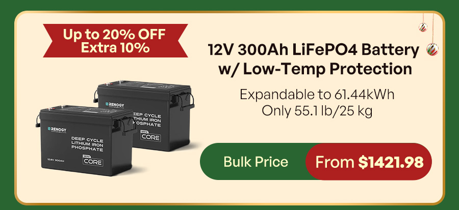 12V 300Ah LiFePO4 Battery w/ Low-Temp Protection | Bulk Sale Price From $1421.98