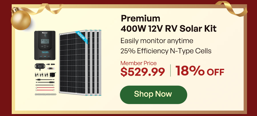 Premium 400W 12V RV Solar Kit·Member Price $529.99