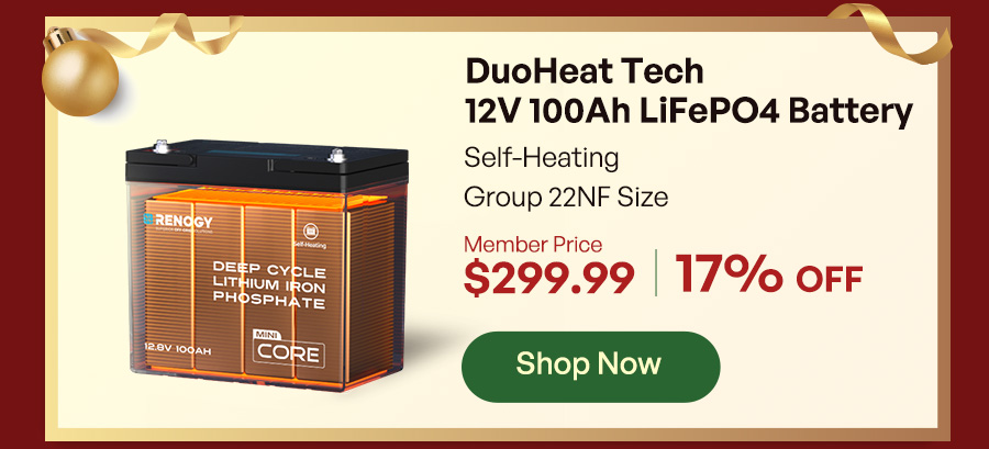 DuoHeat Tech 12V 100Ah LiFePO4 Battery·Member Price $299.99