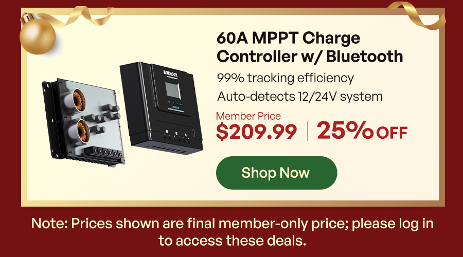 Rover Lite 12/24/36/48V 60A MPPT Charge Controller W/ Bluetooth Module·Member Price $209.99
