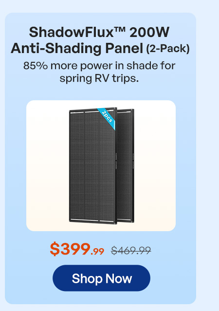ShadowFlux 200W Anti-Shading Panel（2-Pack）