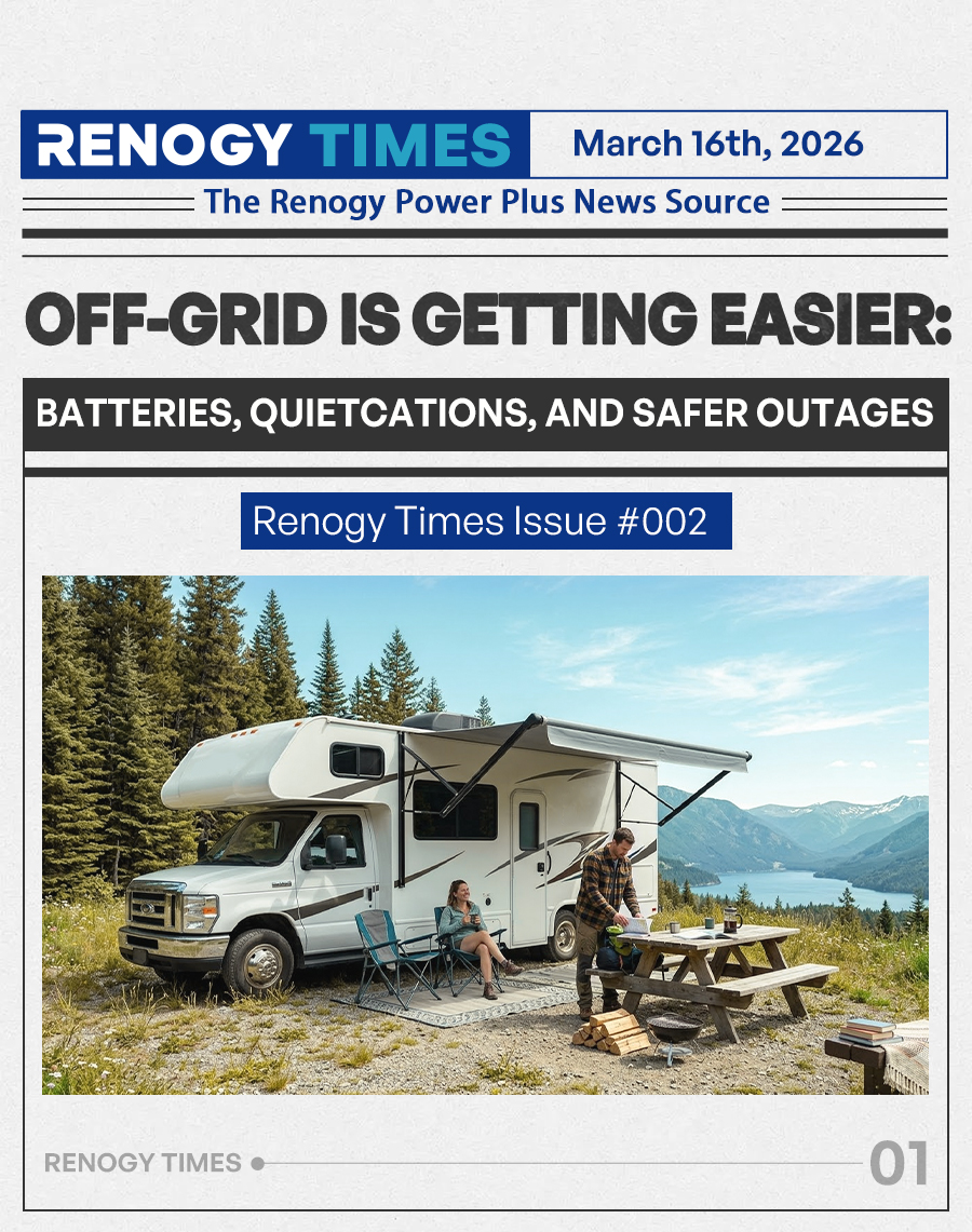 Off-Grid Is Getting Easier: Batteries, Quietcations, and Safer Outages Renogy Times Issue #002