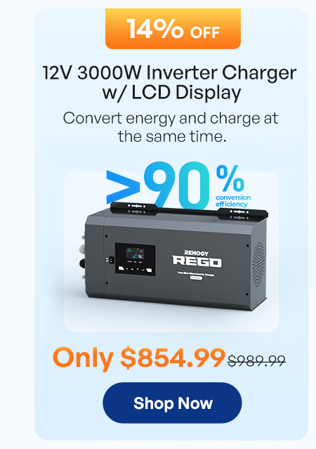 12V 3000W Inverter Charger w/ LCD Display