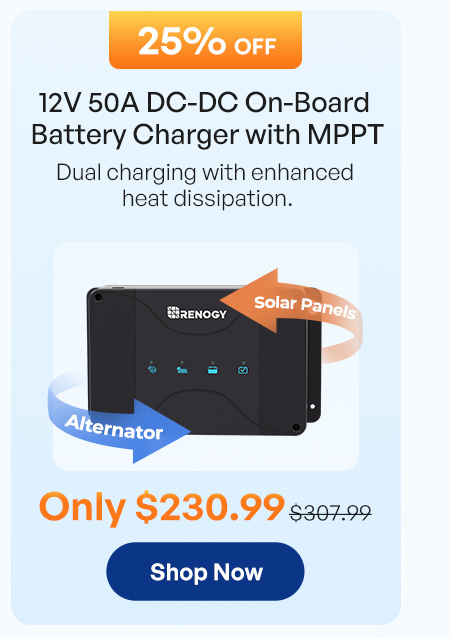 12V 50A DC-DC On-Board Battery Charger with MPPT