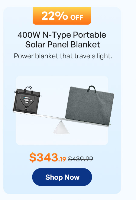 400W n-type portable solar panel blanket.