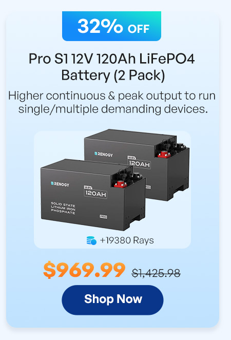 Pro S1 12V 120Ah LiFePO4 Battery (2 Pack)