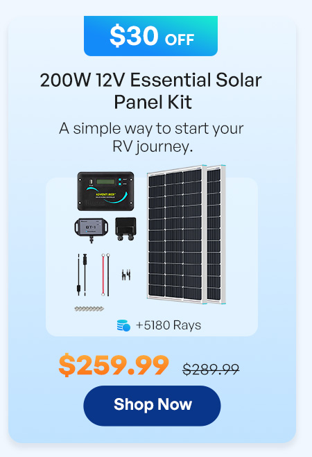 200W 12V Essential Solar Panel Kit