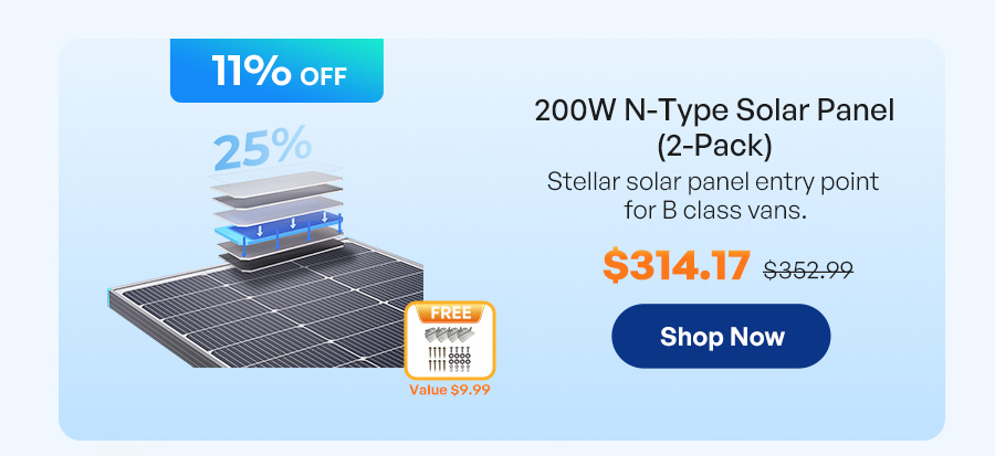 200W N-Type Solar Panel（2-Pack）