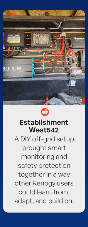 A DIY Off-Grid setup brought smart monitoring and safety protection together in a way other Renogy users could learn from, adapt, and build on.
