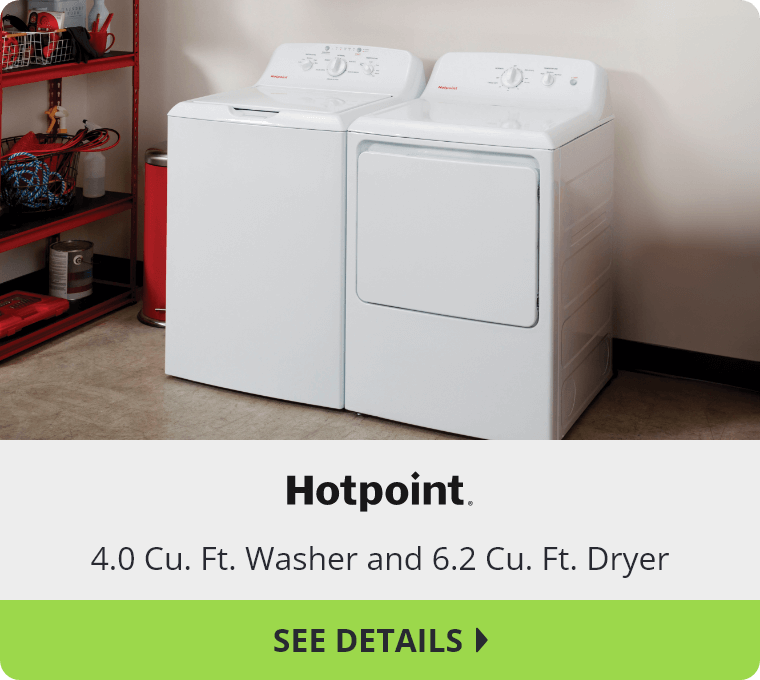 4.0 Cu. Ft. Washer and 6.2 Cu. Ft. Dryer