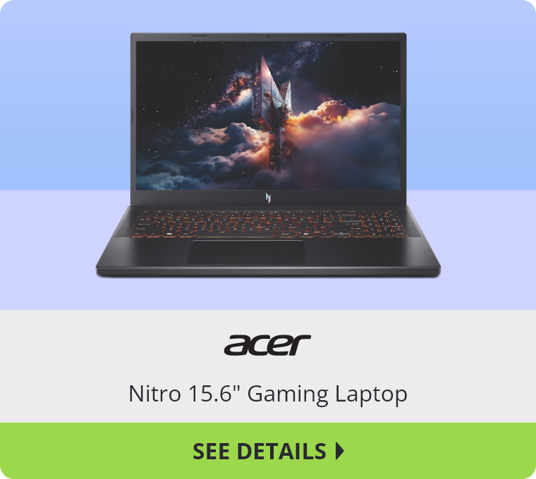 Acer Nitro 15.6″ i5-13420H 8 GB / 512 GB NVIDIA GeForce RTX 4050 (6 GB) Gaming Laptop