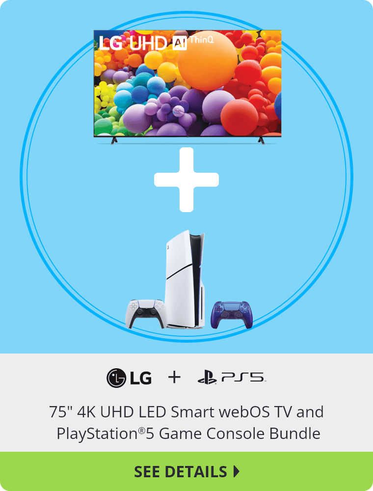 75" 4K UHD LED Smart webOS TV and PlayStation®5 Game Console Bundle
