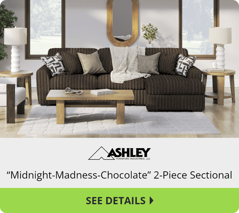 “Midnight-Madness-Chocolate” 2-Piece Sectional