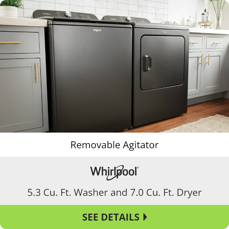 5.3 Cu. Ft. Washer and 7.0 Cu. Ft. Dryer