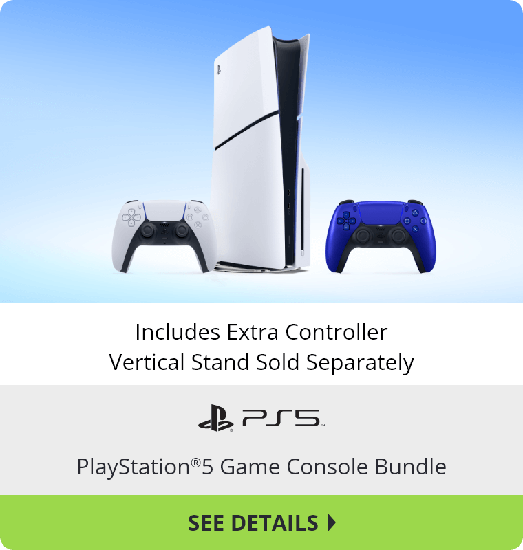 Sony PlayStation®5 Game Console Bundle. Includes Extra Controller. Vertical Stand Sold Separately. See Details.