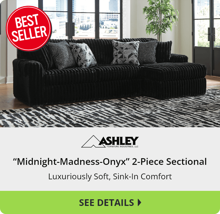 “Midnight-Madness-Onyx” 2-Piece Sectional