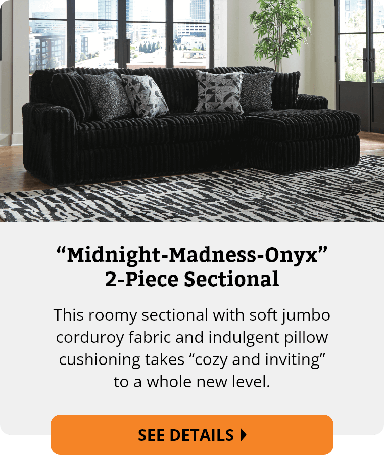 “Midnight-Madness-Onyx” 2-Piece Sectional