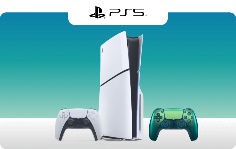 PS5 Slim 1TB Disc Console with Extra Chroma Teal Controller bundle