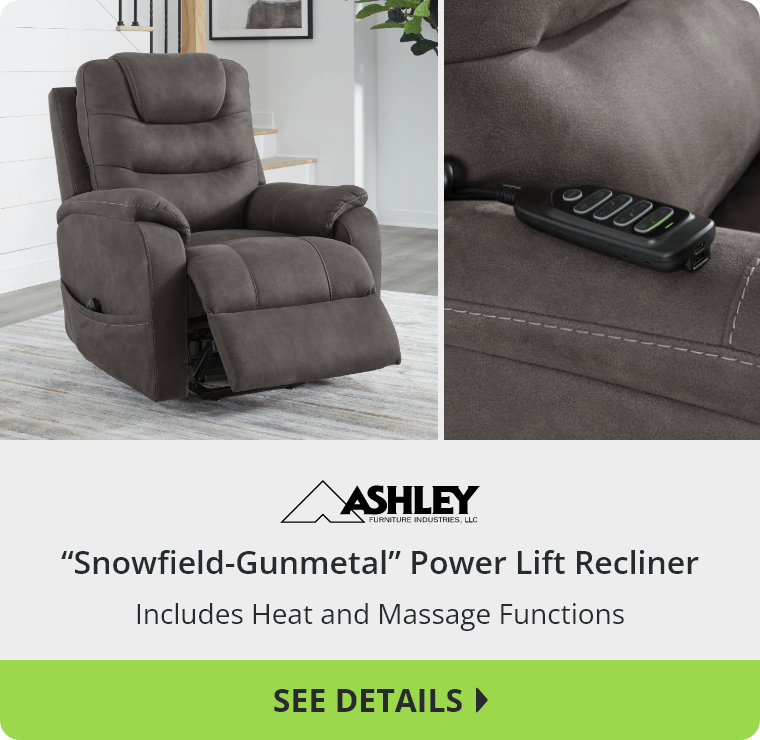 “Snowfield-Gunmetal” Power Lift Recliner
