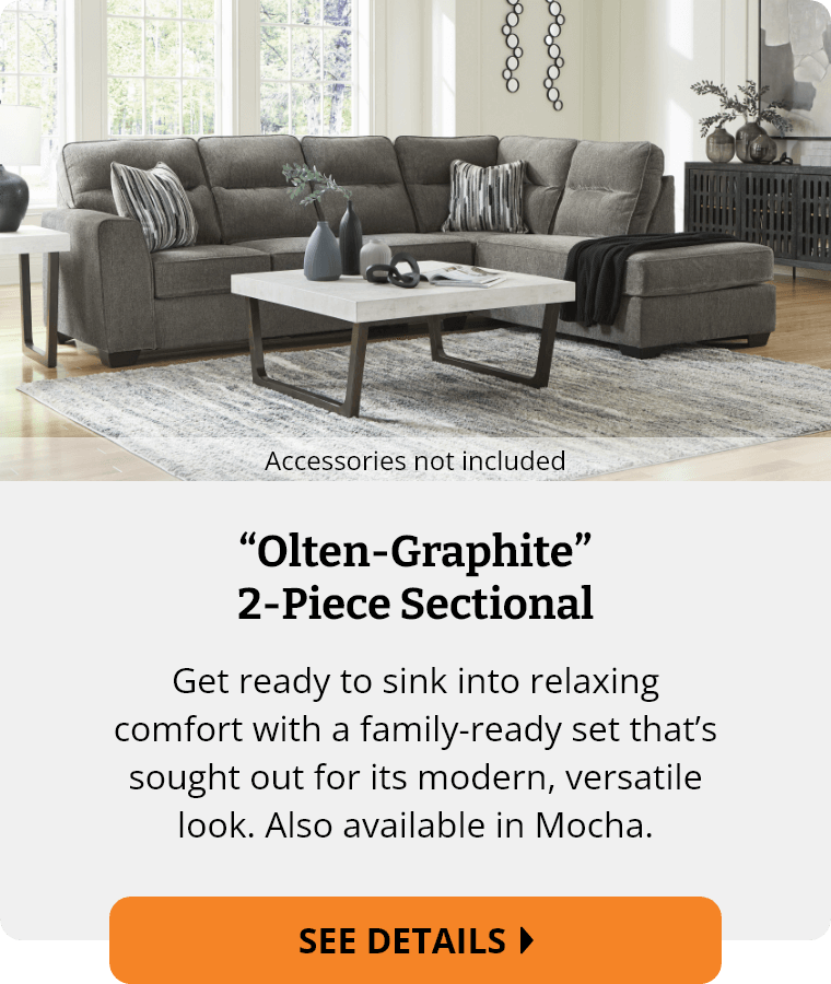 Ashley “Olten-Graphite” 2-Piece Sectional