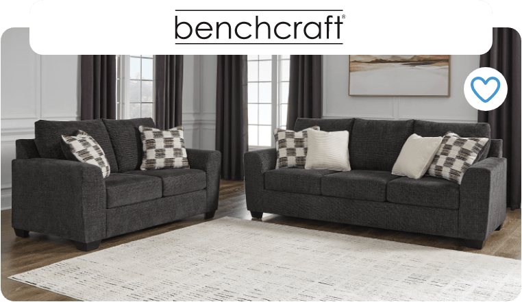 Benchcraft by Ashley 2PC Loreo Sofa & Loveseat, Ebony