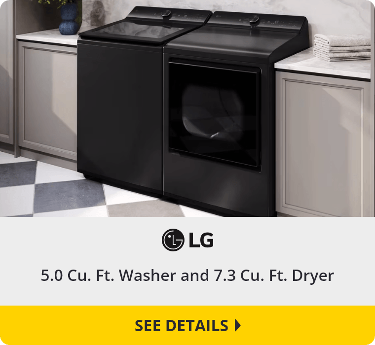 LG 5.0 Cu. Ft. Washer and 7.3 Cu. Ft. Dryer