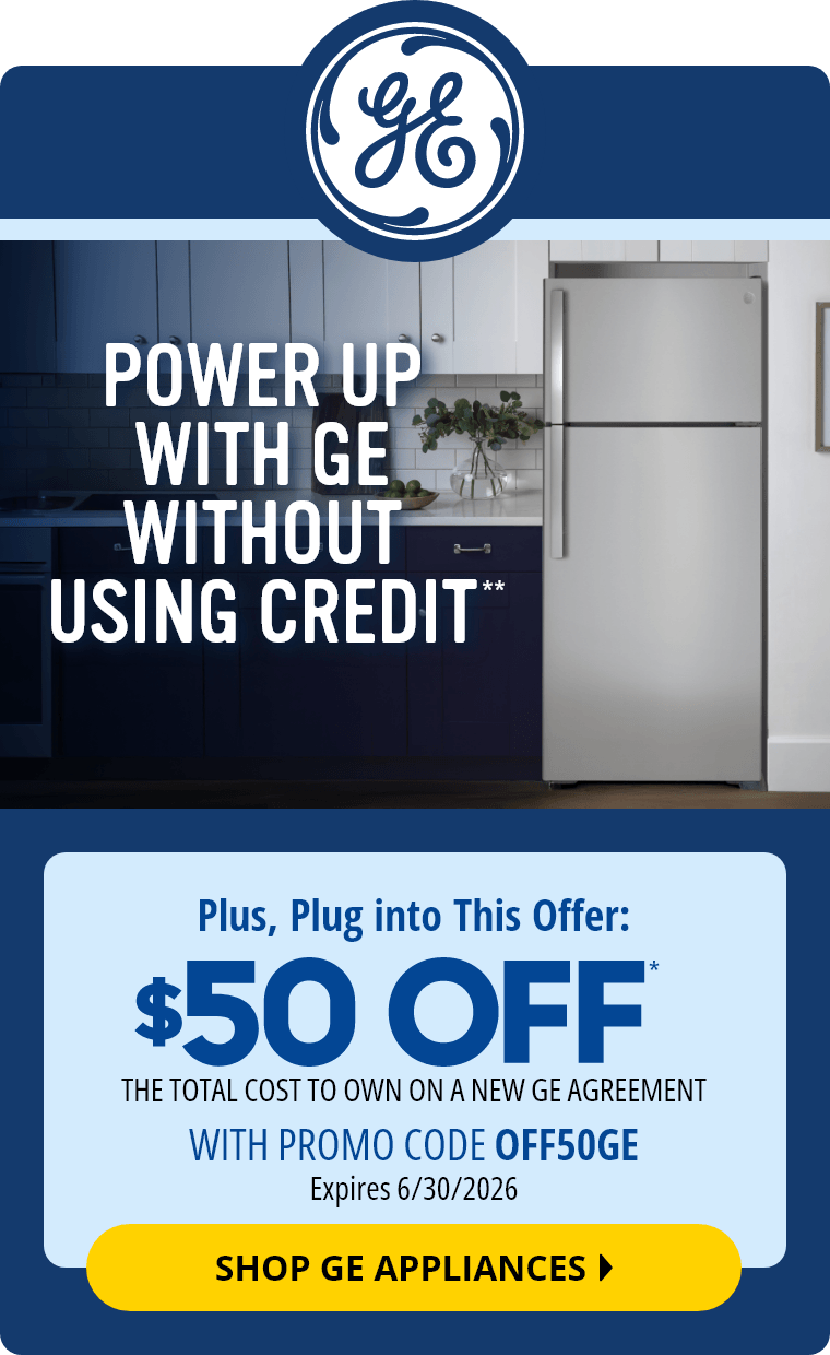 GE $50 Off* The Total Cost of a New GE Agreement Promo Code OFF50GE