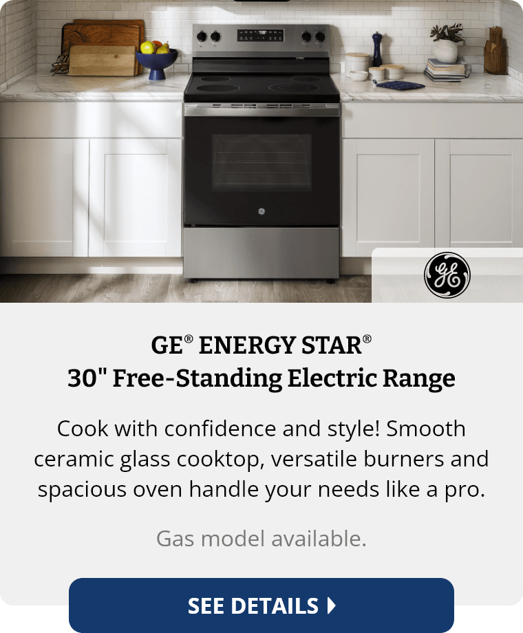 GE® ENERGY STAR® 30" Free-Standing Electric Range