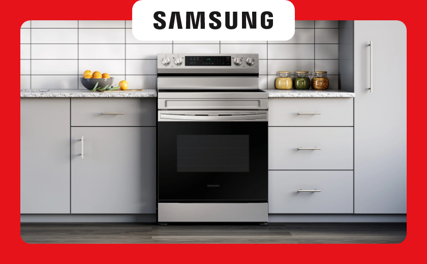 Samsung 6.3 cu ft Smart Freestanding Electric Range with Rapid Boil and Self Clean