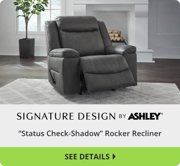 Signature Design by Ashley "Status Check-Shadow" Rocker Recliner