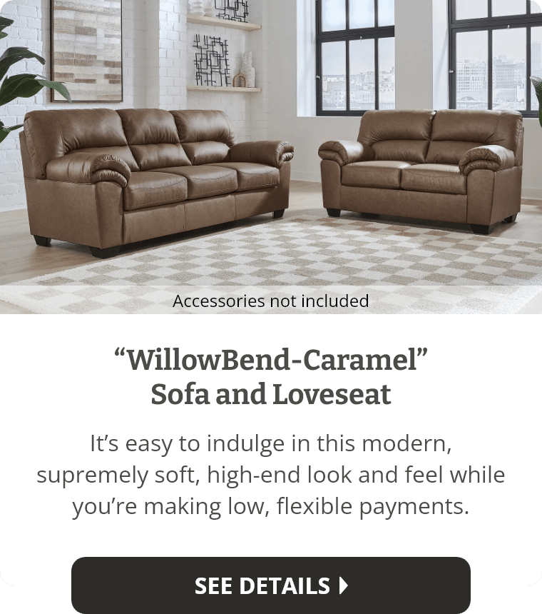 "WillowBend-Caramel" Sofa and Loveseat