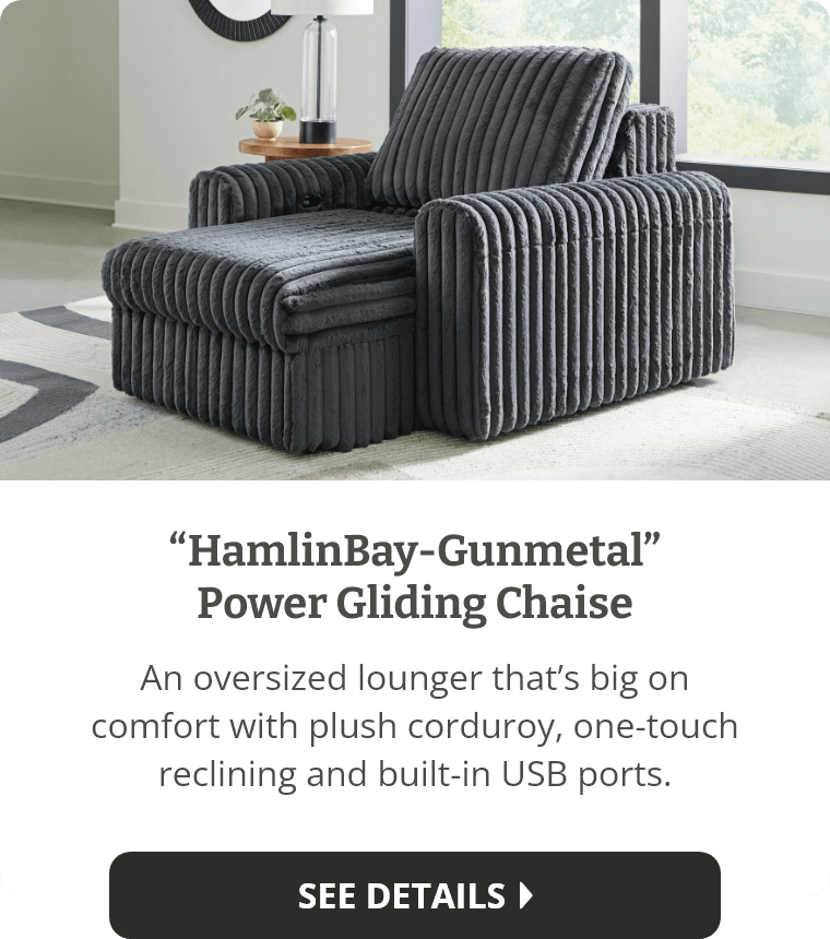 "HamlinBay-Gunmetal" Power Gliding Chaise