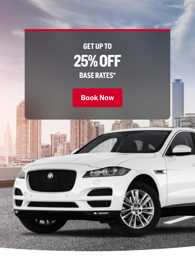 GET UP TO 25% OFF BASE RATES | BOOK NOW