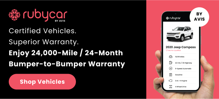 rubycar BY AVIS | Certified Vehicles. Superior Warranty. Enjoy 24,000-Mile / 24-Month Bumper-to-Bumper Warranty | Shop Vehicles