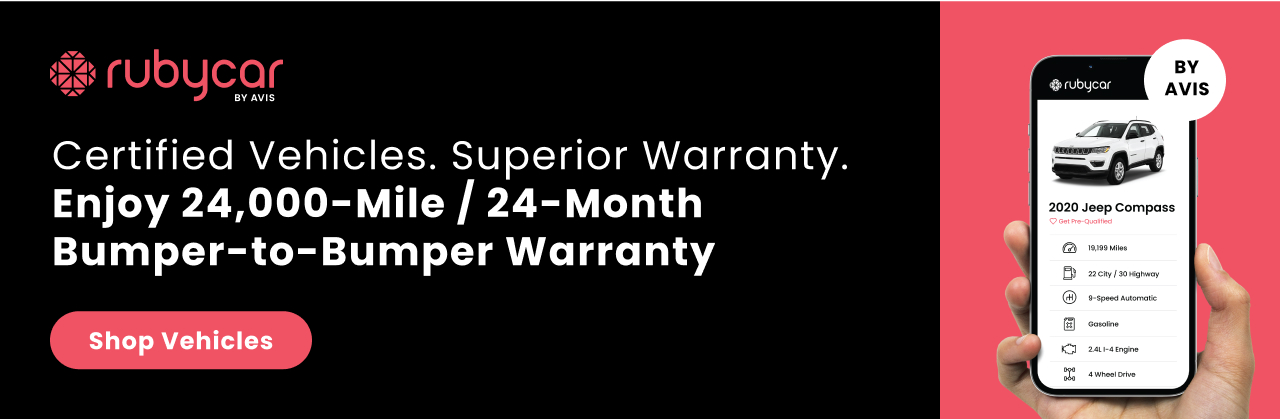 rubycar BY AVIS | Certified Vehicles. Superior Warranty. Enjoy 24,000-Mile / 24-Month Bumper-to-Bumper Warranty | Shop Vehicles