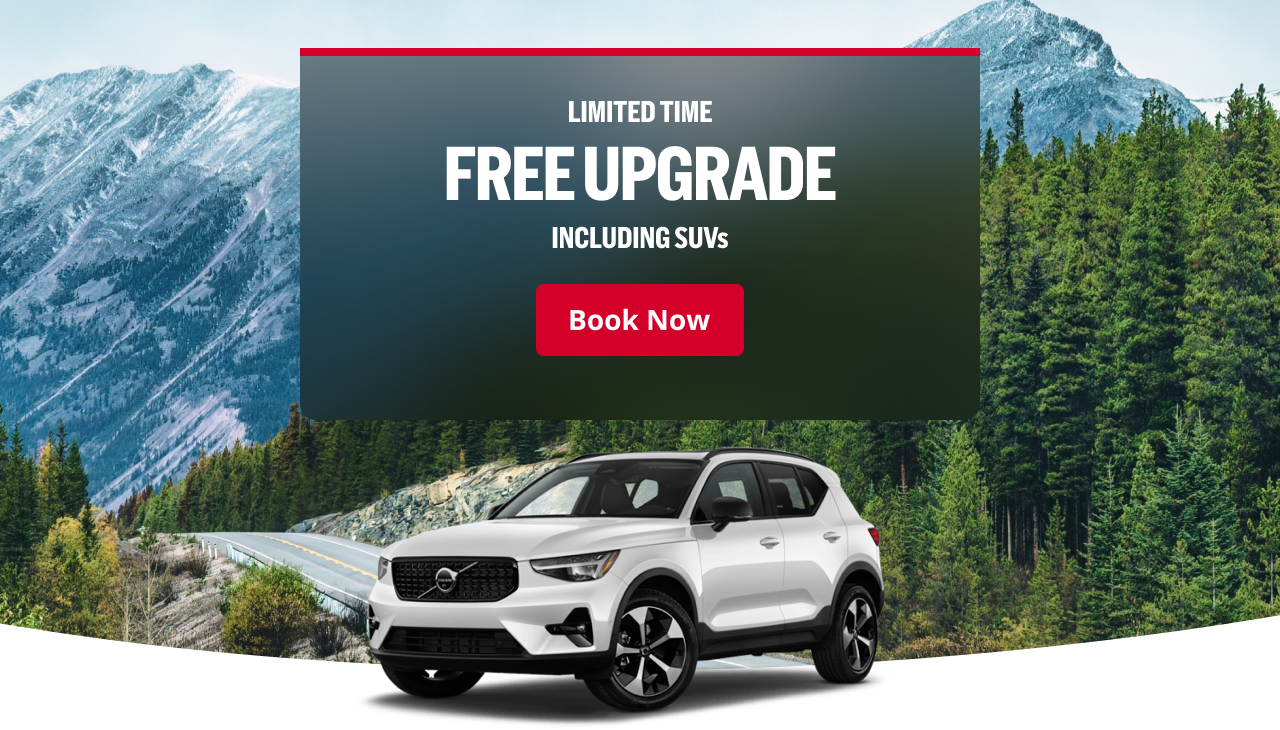 LIMITED TIME FREE UPGRADE INCLUDING SUVs | Book Now