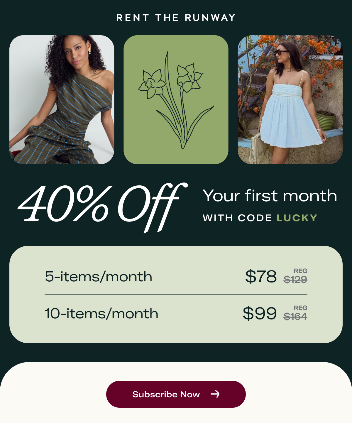 40% Off Your first month