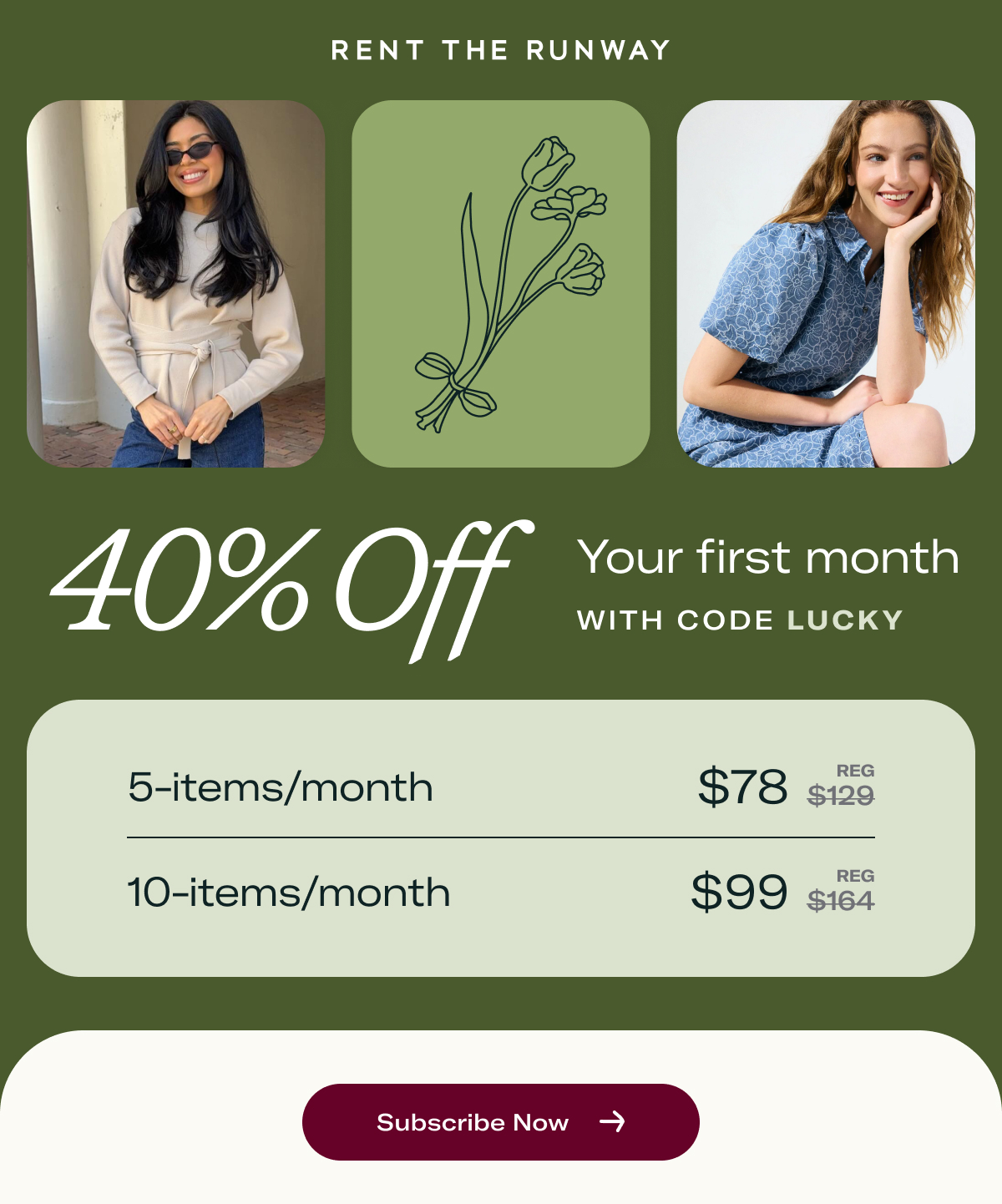 40% Off Your first month