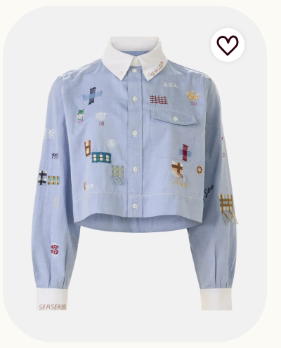 Claira Embroidered Button Down Top
